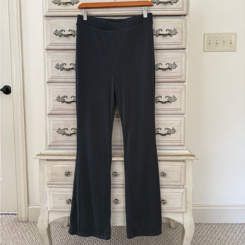Charcoal Ribbed Bootcut Pants